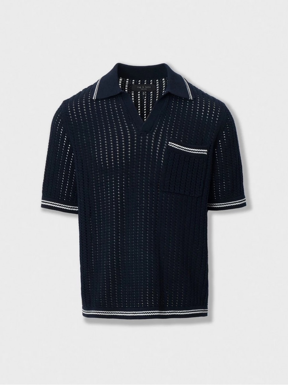 Rag & Bone Crochet Knit Polo